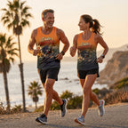 Funny Running Tank Top I Hate Running BBQ Grill Runner Tech Singlet