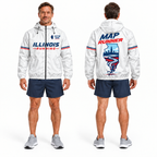 Custom Name Illinois Map Runner Illinois Running Windbreaker Jacket