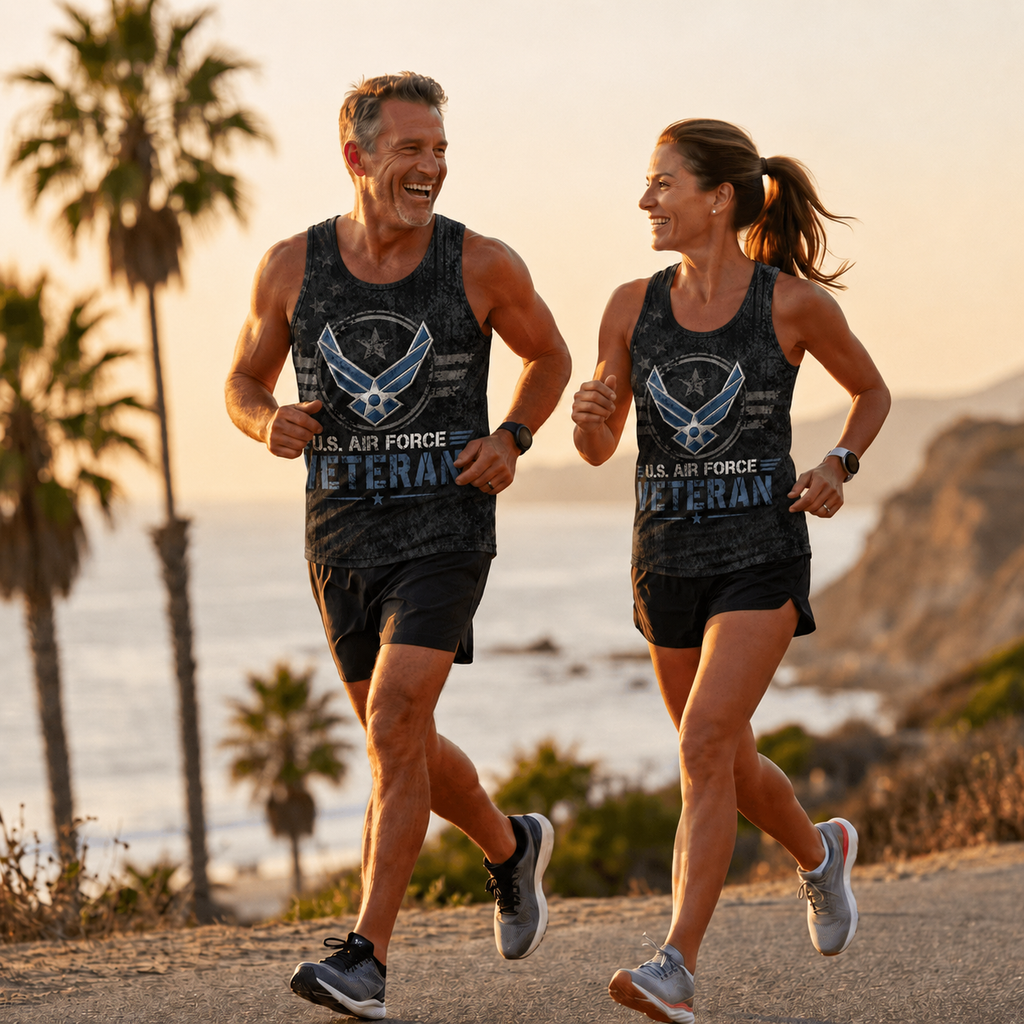 Veteran Running Tank Top - US Air Force Veteran V3 Tech Singlet