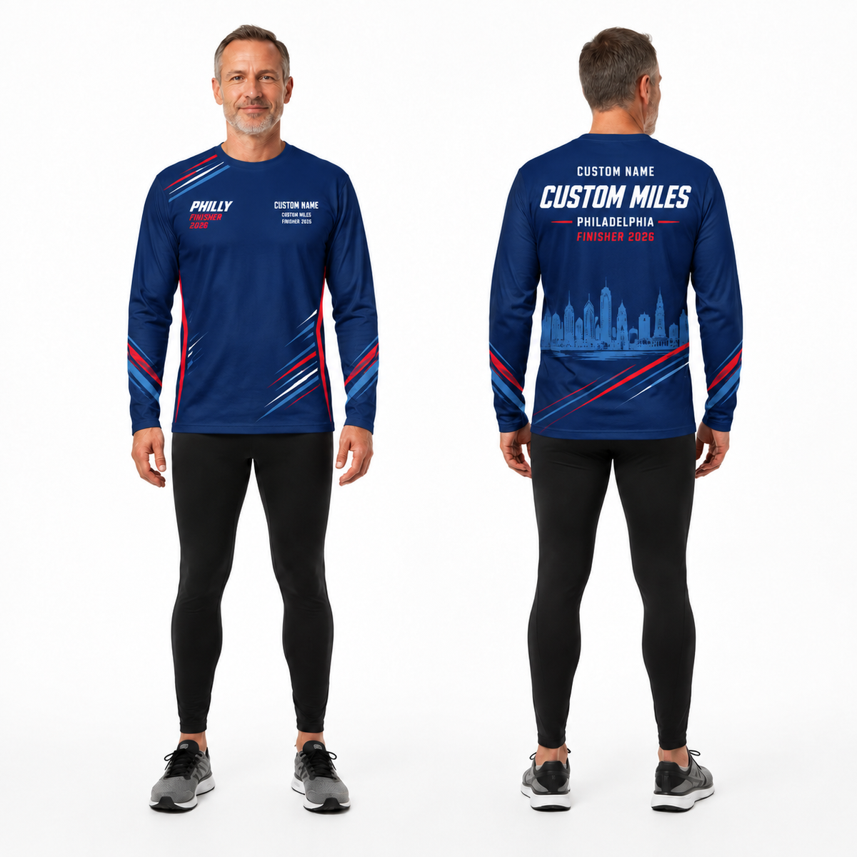 Custom Name Philly Finisher Racing 2026 Running Long Sleeve Shirt