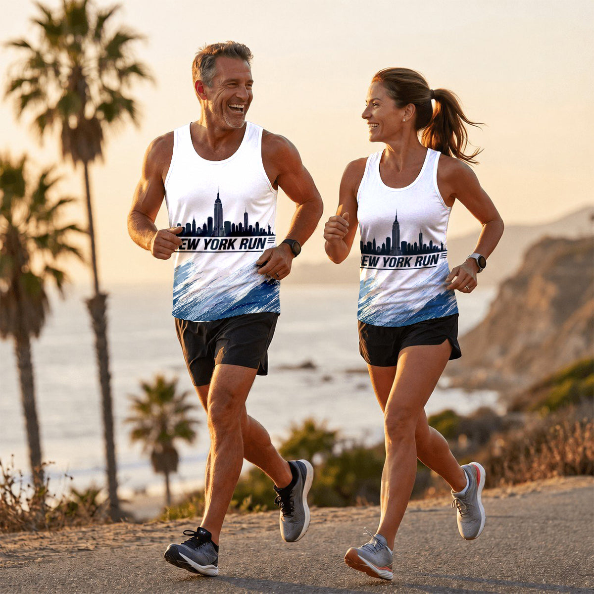 Empire Brushstroke Skyline New York Running Tank Top