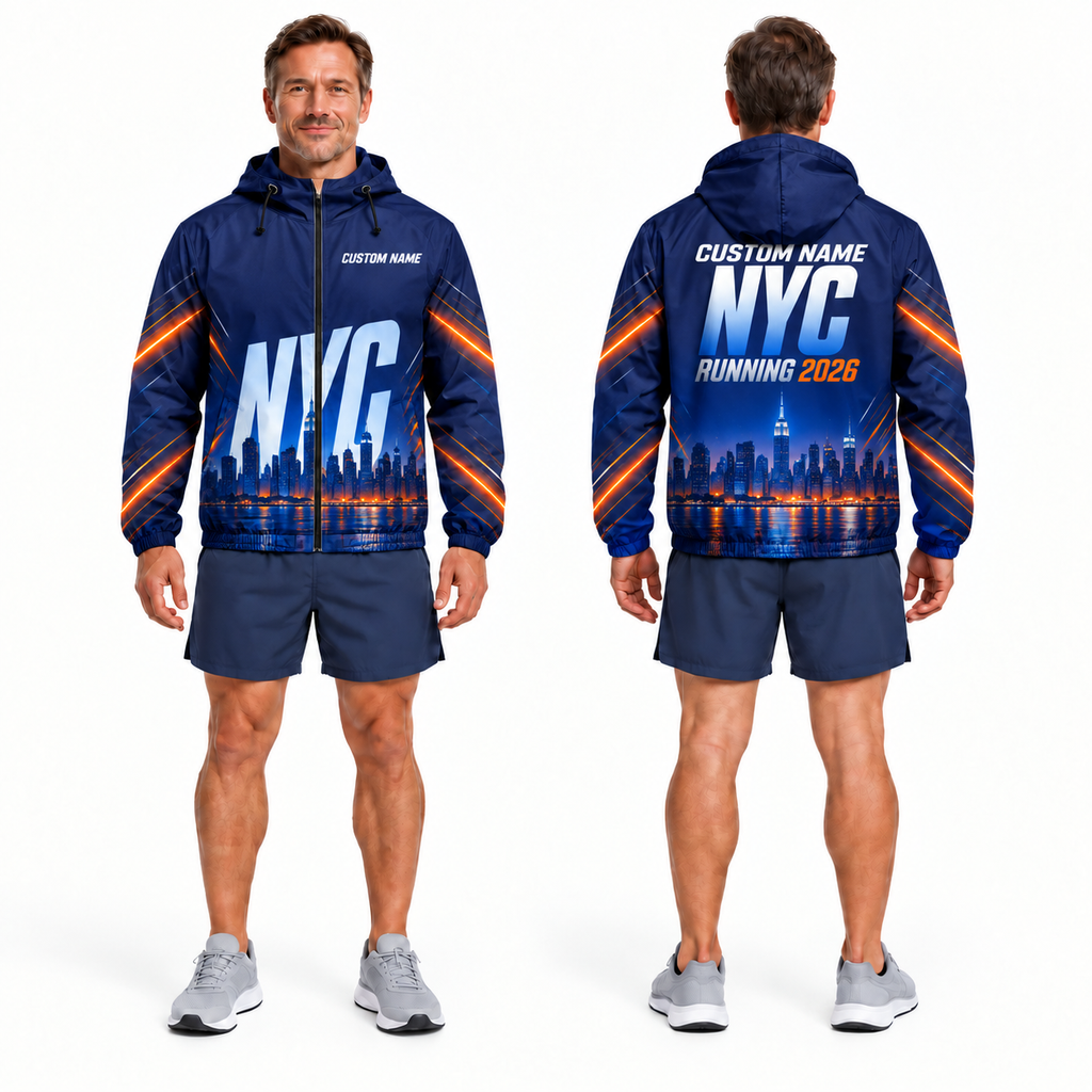 Custom Name NYC Midnight Race Running Windbreaker Jacket