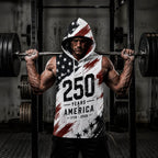 USA 250 Strong Men's Workout Hooded Tank Top