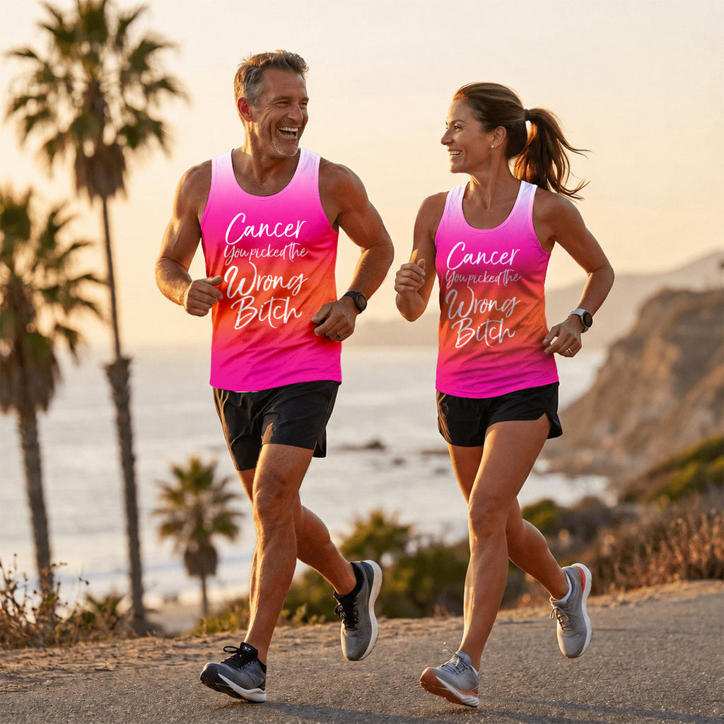 Cancer Fighter Running Tank Top You Picked the Wrong One Running Singlet for Men and Women