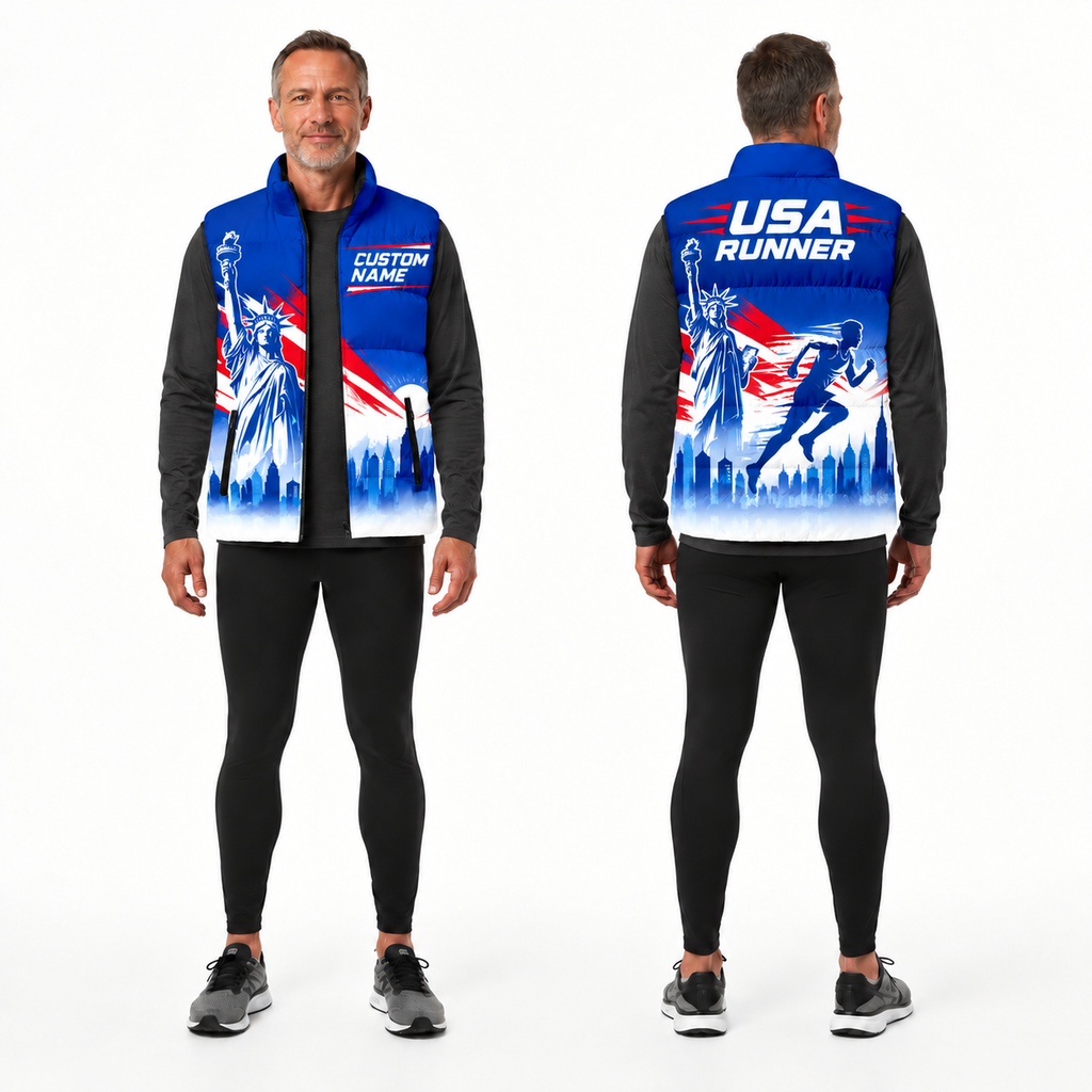 Liberty Skyline USA Runner Sleeveless Running Puffer Jacket