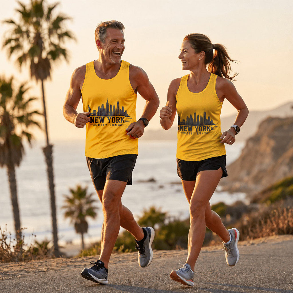 Taxi Yellow Cityscape New York Running Tank Top