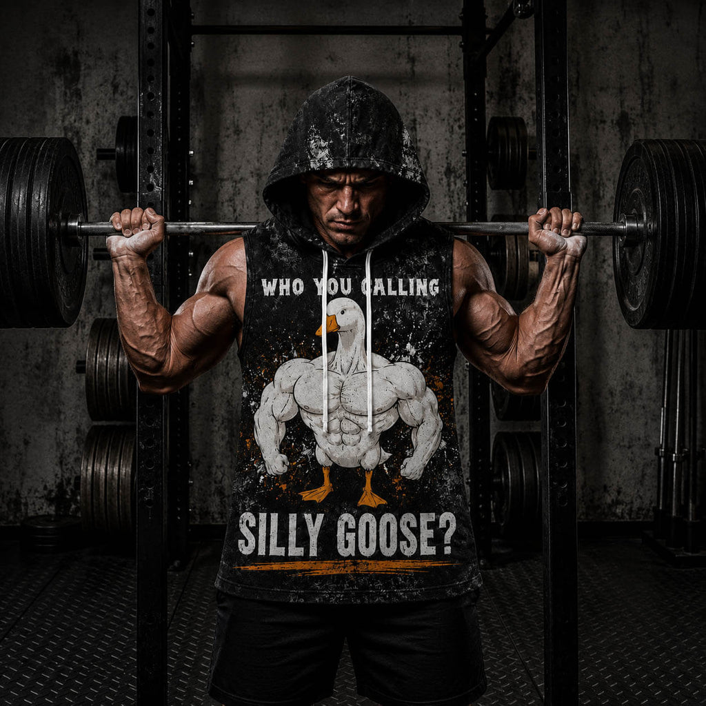 Who You calling Silly Goose Men's Workout Hooded Tank Top
