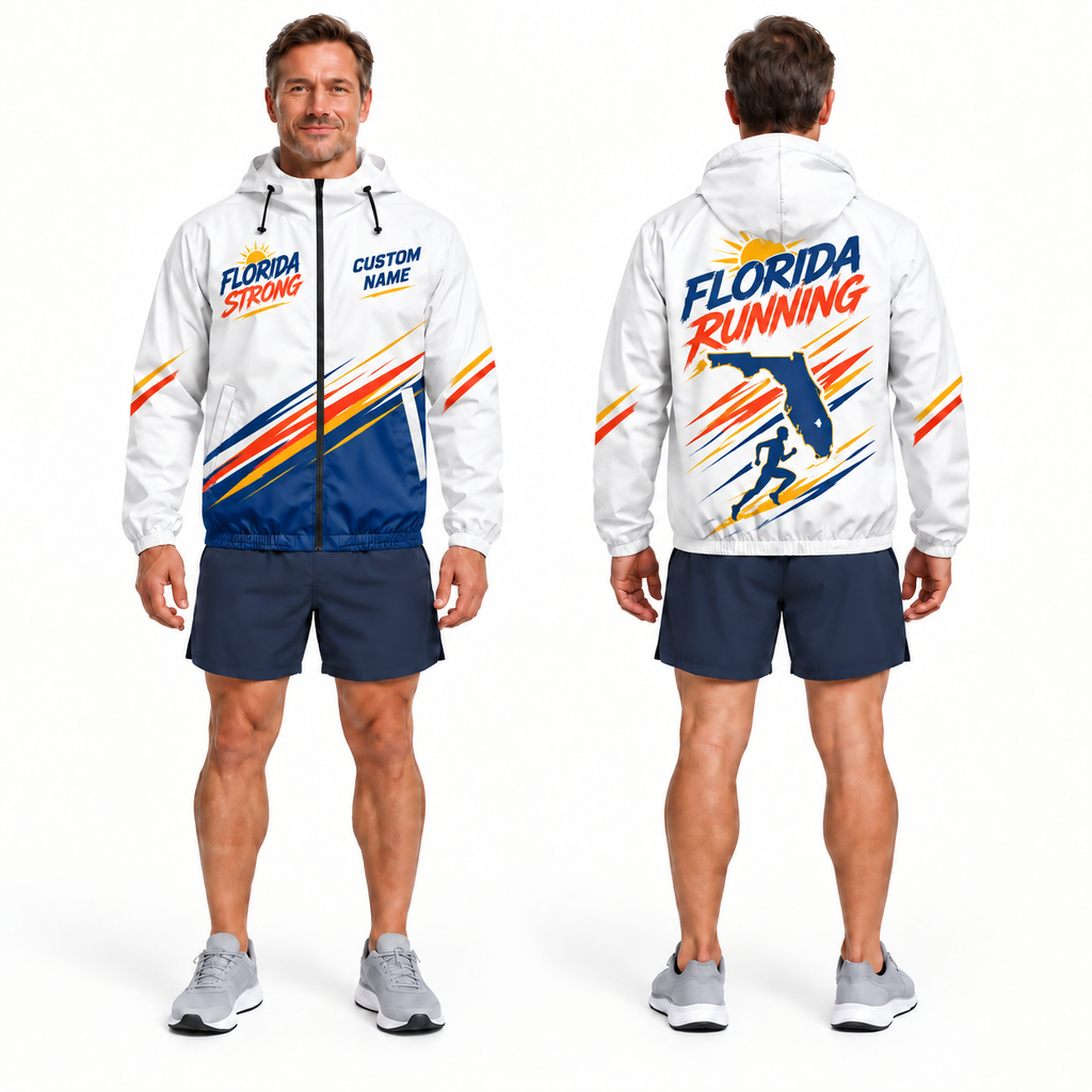 Custom Name Florida Strong Runner Florida Running Windbreaker Jacket