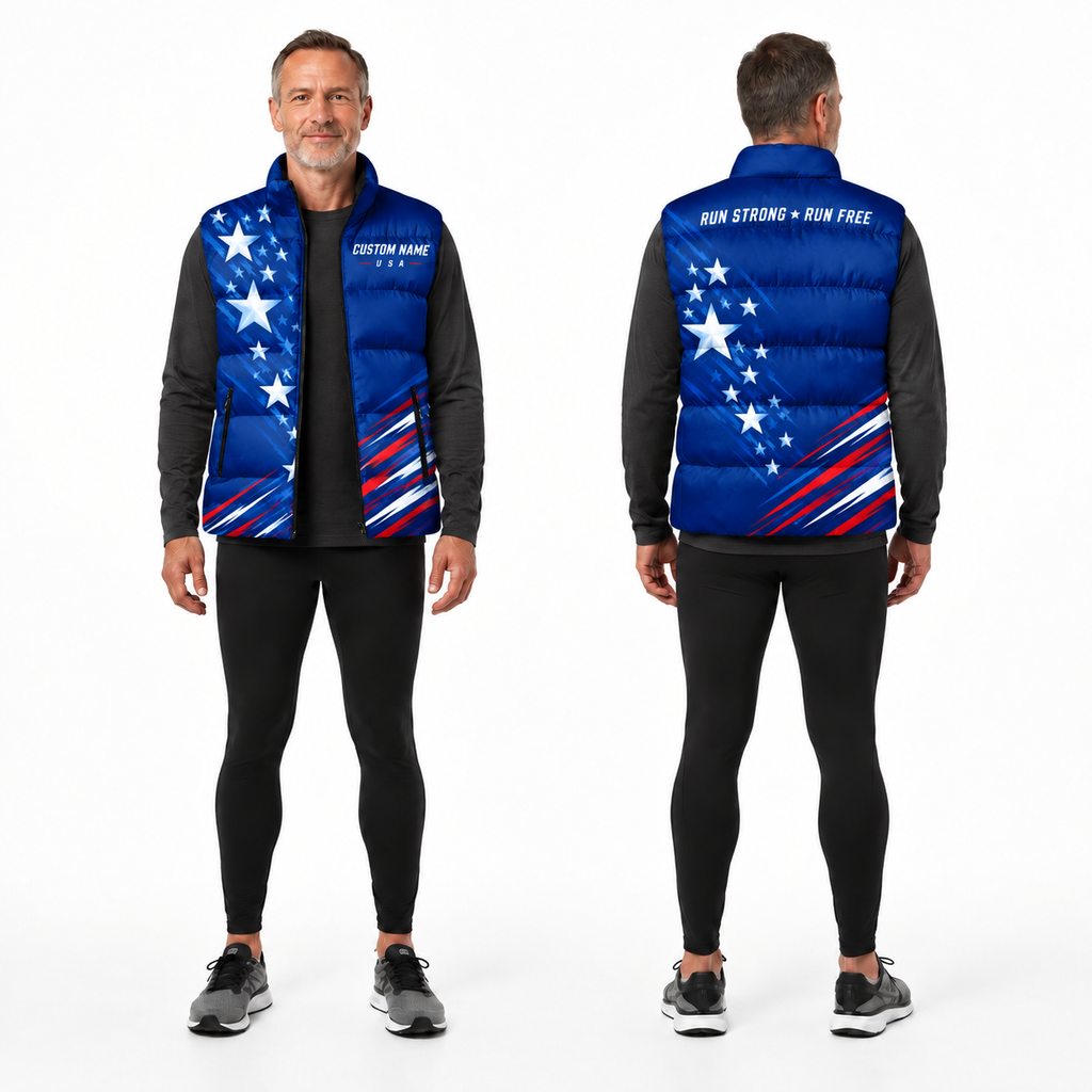 American Star Racer Sleeveless Running Puffer Jacket