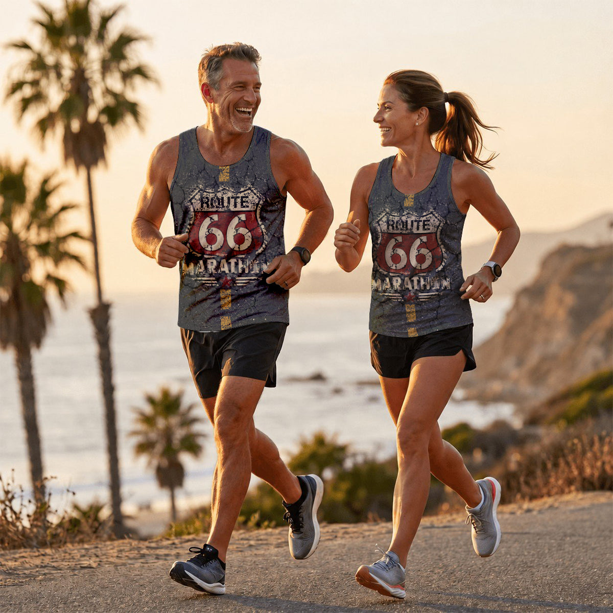 Route 66 Highway California State Running Tank Top