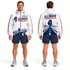 Custom Name Illinois Freedom Miles Illinois Running Windbreaker Jacket