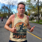 Funny Dad Running Tank Top I Just Be Fartin' Tech Singlet