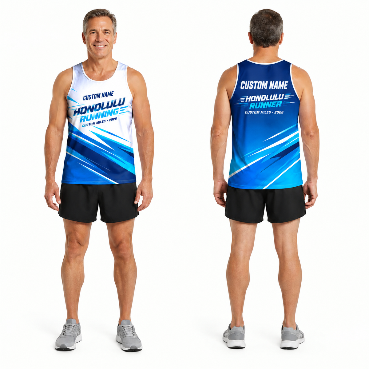 Custom Name Miles Honolulu Speedline Running Tank Top