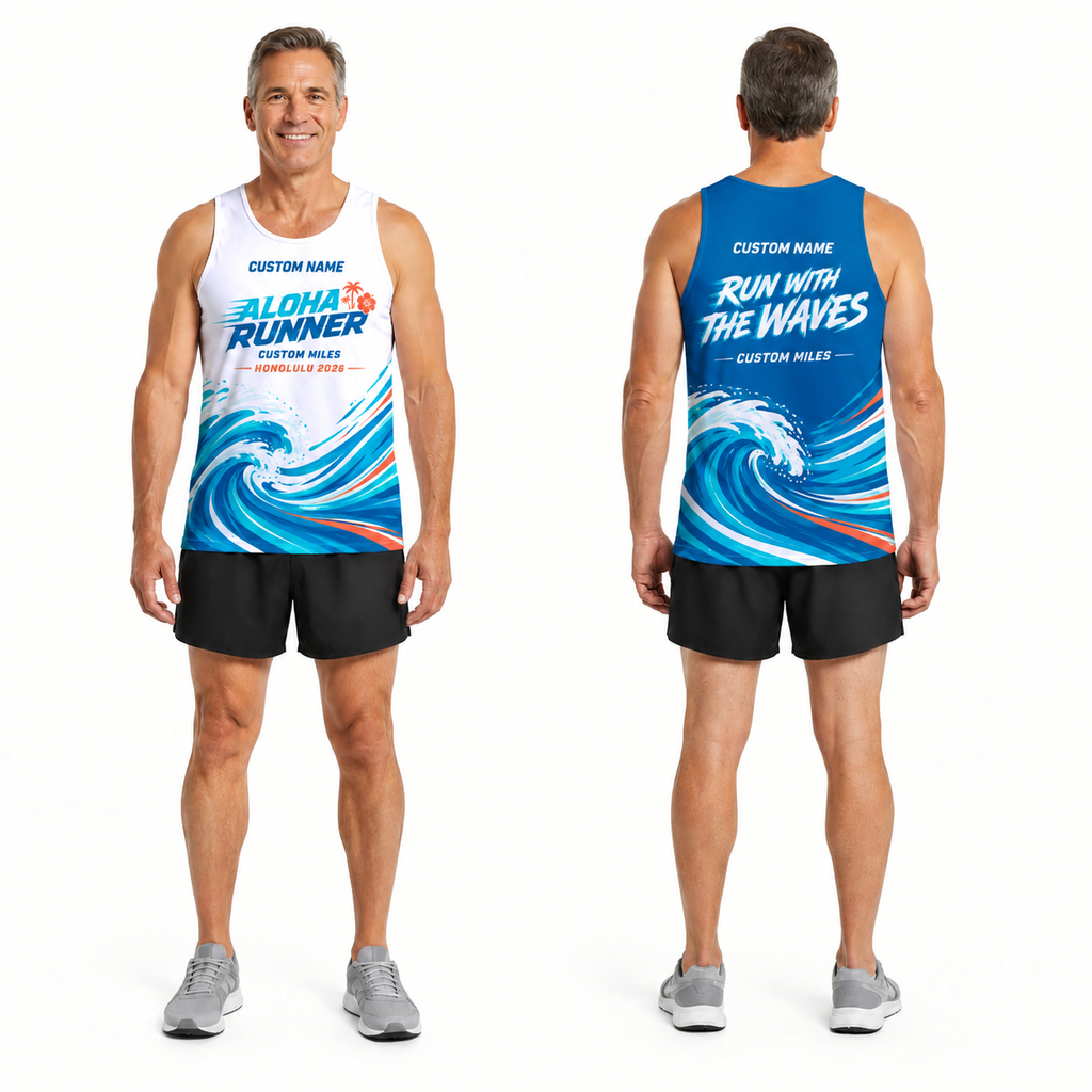 Custom Name Miles Aloha Wave Runner Running Tank Top