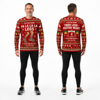 Custom Name Miles Fa La La La Legs Santa Hustle Galveston Running Long Sleeve Shirt