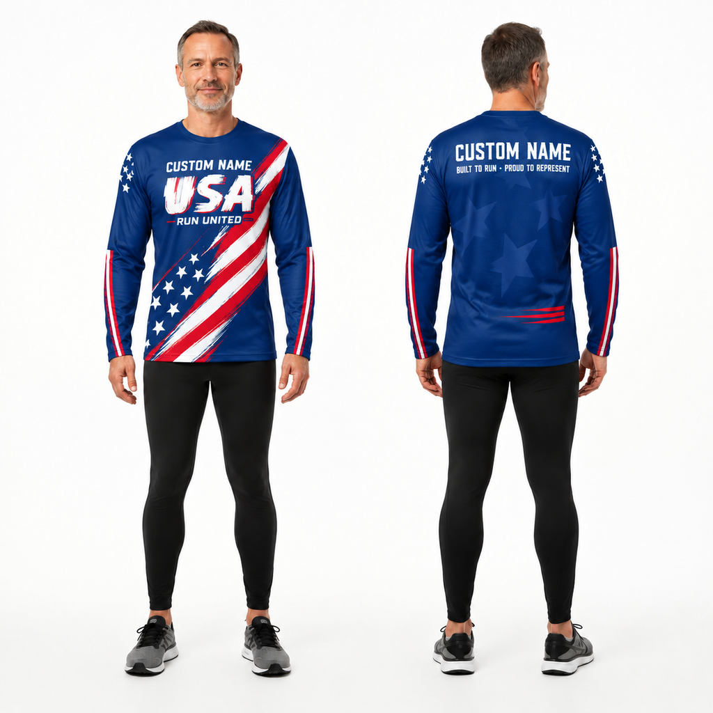 Custom Name Run United Running Long Sleeve Shirt