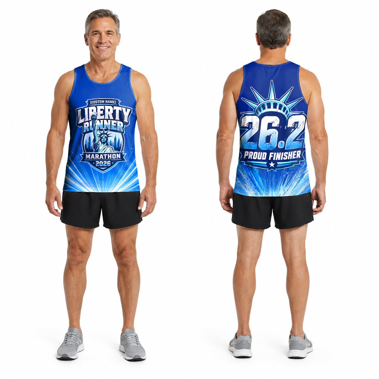 Lady Liberty Torch The NYC Race Day Running Tank Top
