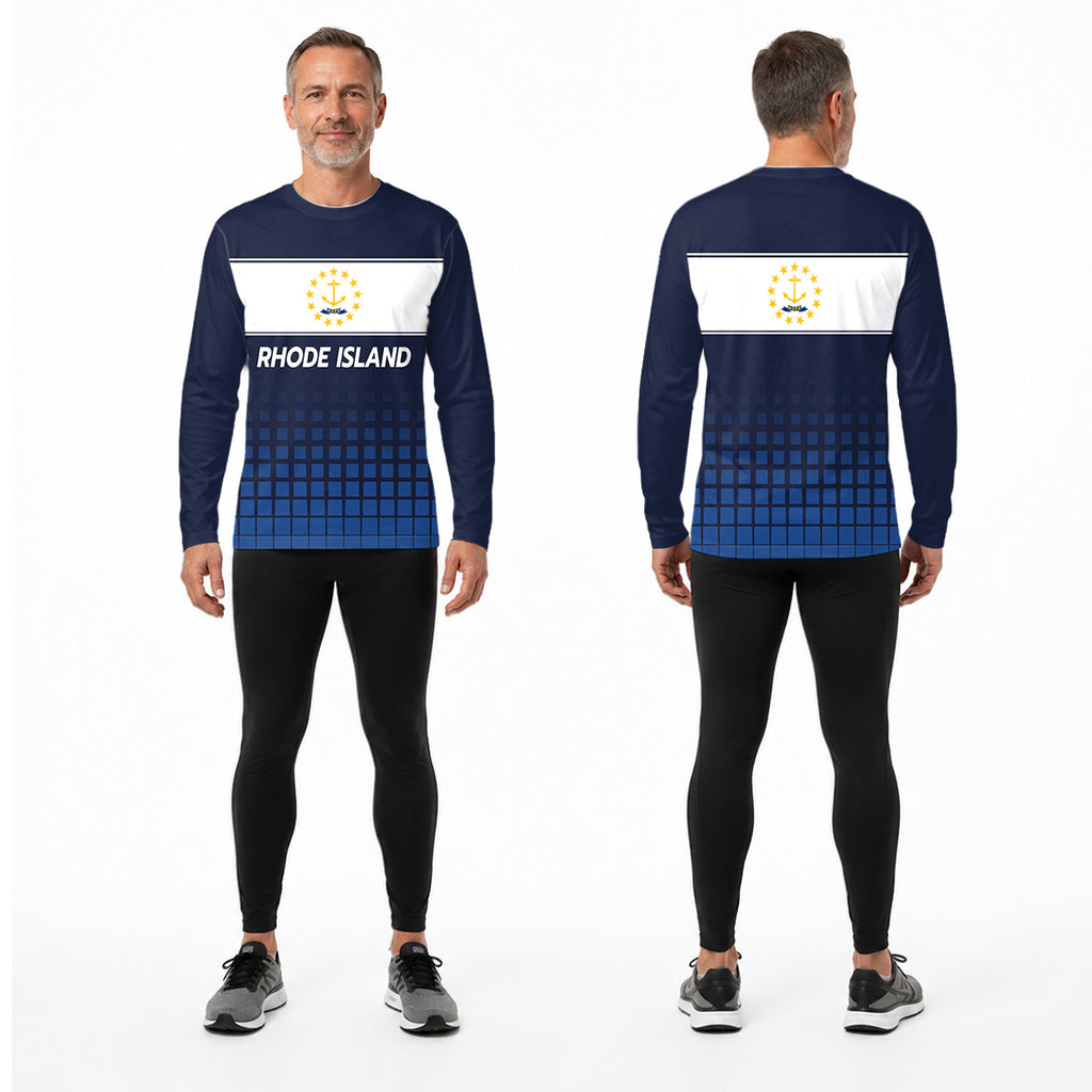 Rhode Island State Pride Long Sleeve Running T-Shirt
