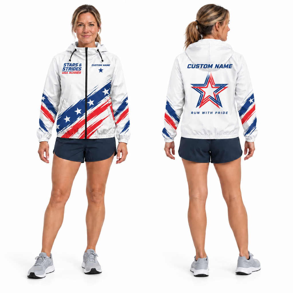 Custom Name Stars & Strides Jacket Running Windbreaker Jacket