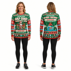 Custom Name Miles Gulf Coast Christmas Crew Santa Hustle Galveston Running Long Sleeve Shirt