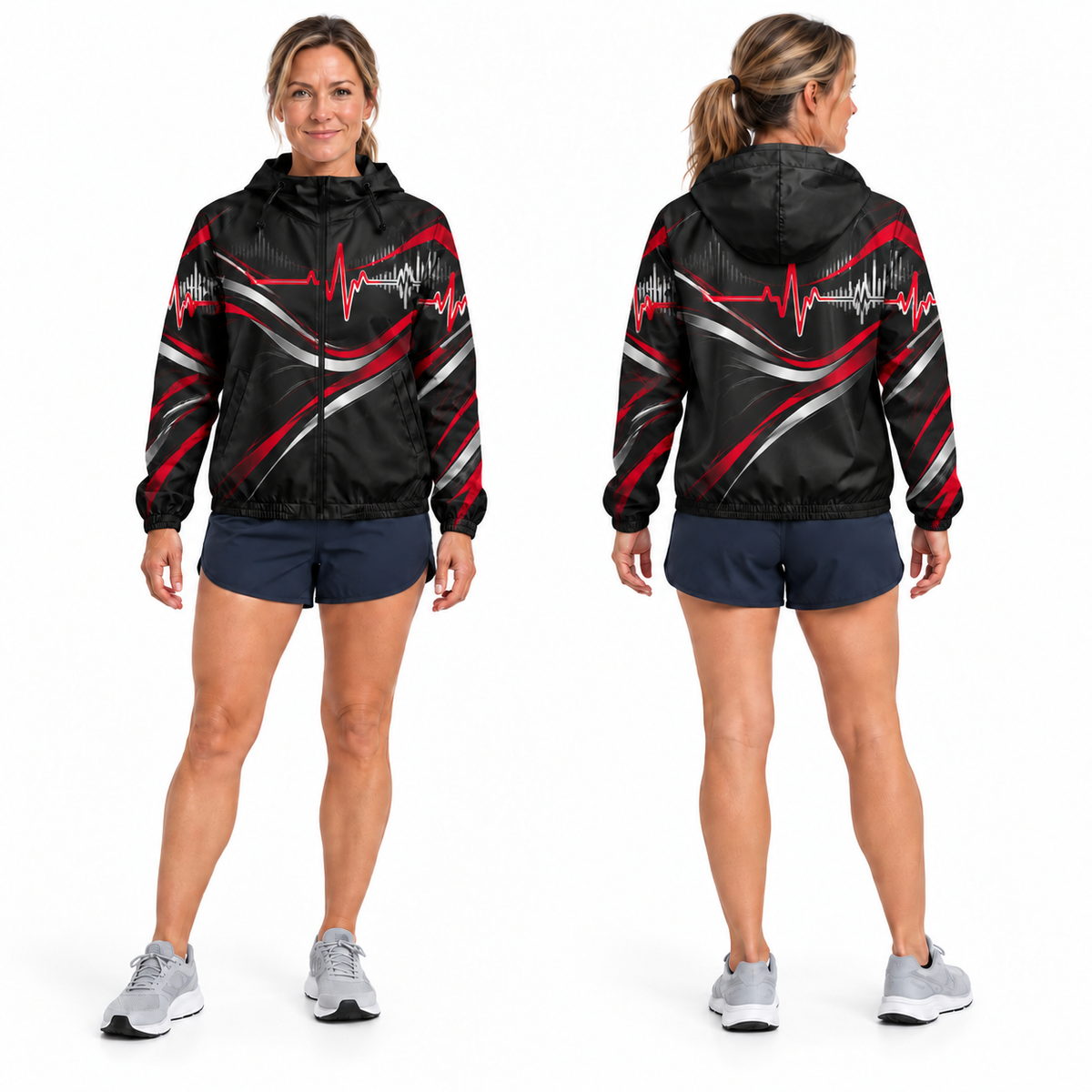 Custom Name State Pulse & Rhythm Running Windbreaker Jacket
