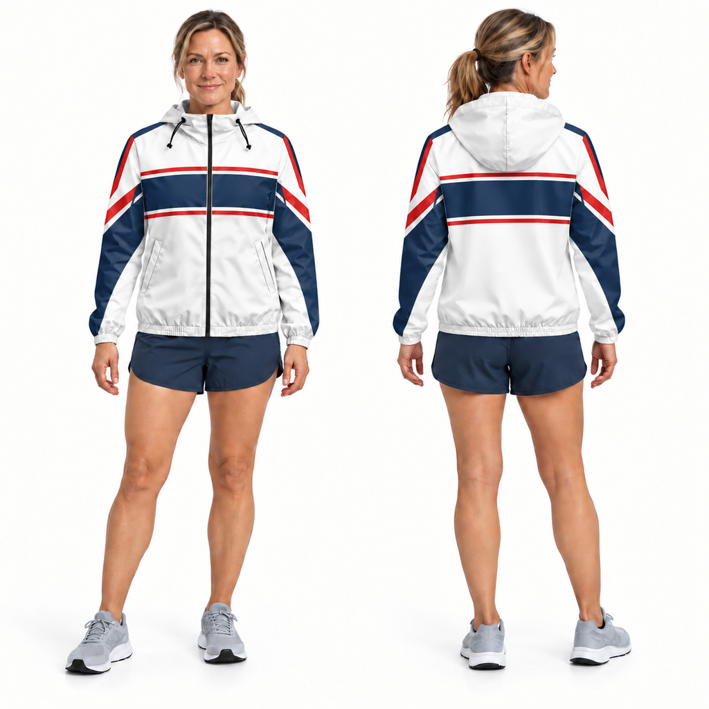 Custom Name States Clean Stripe Motion Running Windbreaker Jacket