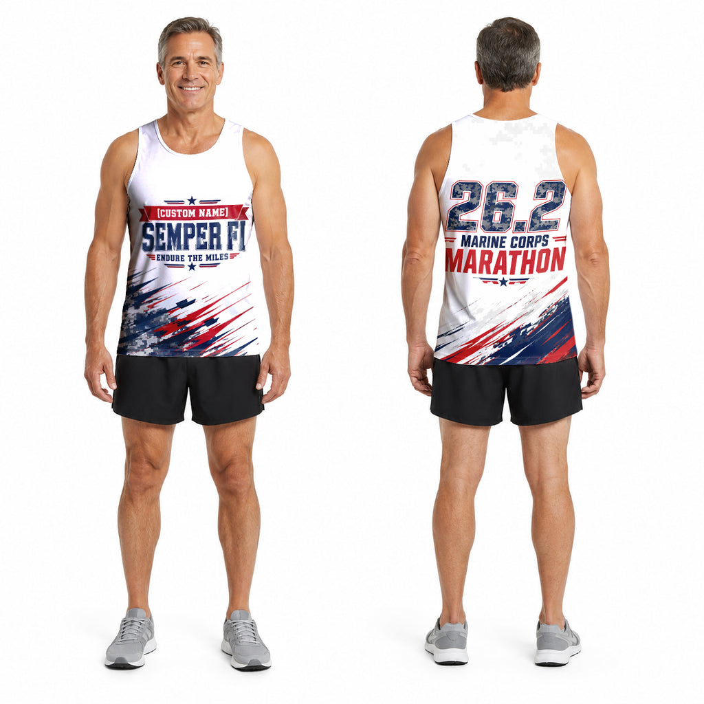 Semper Fi Endure The Marine Corp Race Day Running Tank Top