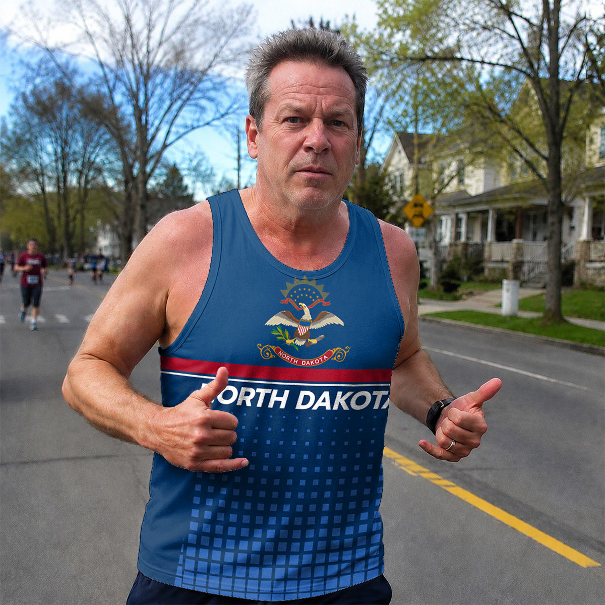 Patriotic Tech Running Tank Top - North Dakota State Pride Running Singlet