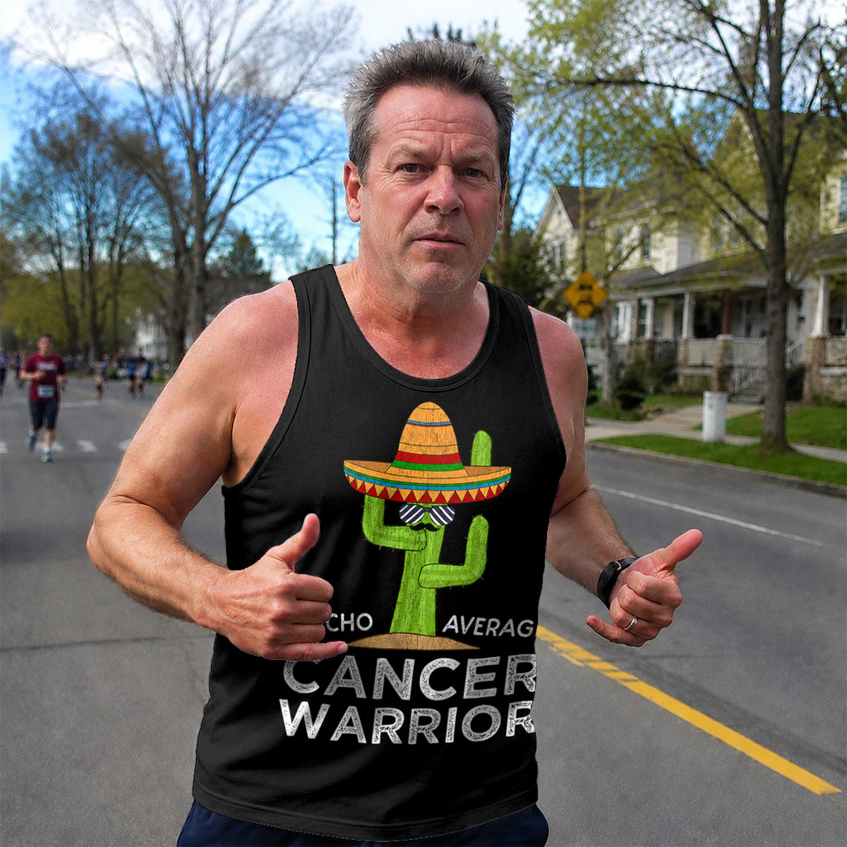 Cancer Fighter Running Tank Top Nacho Average Cactus Running Singlet for Men and Women