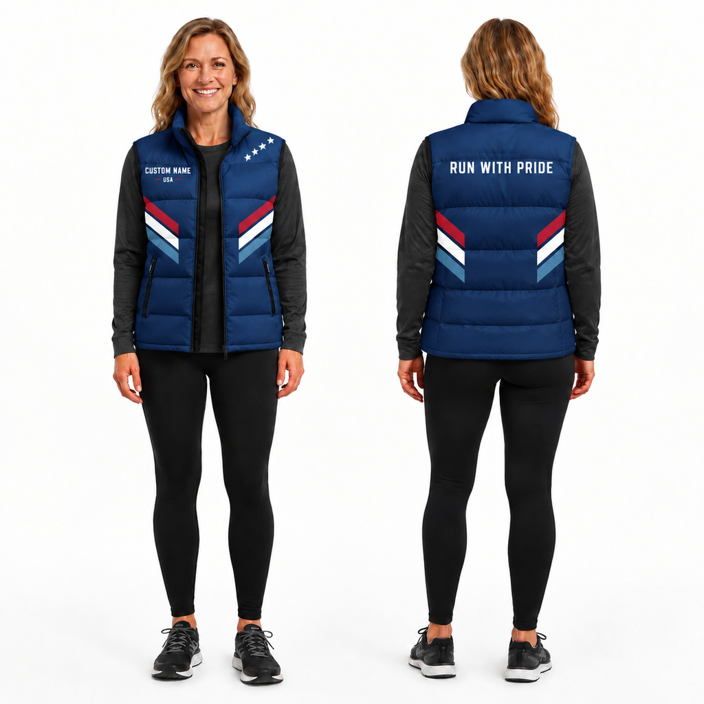Minimal Freedom Stripes Sleeveless Running Puffer Jacket