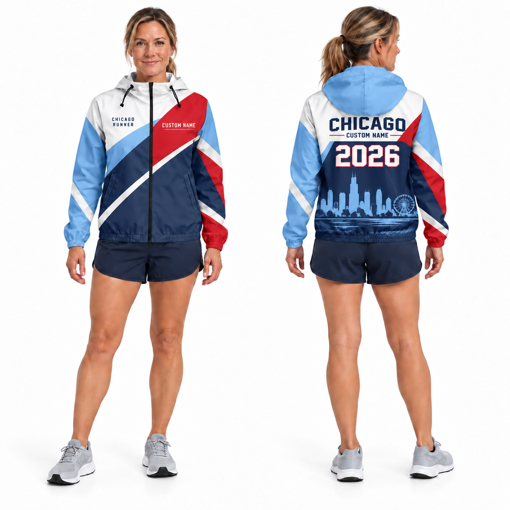 Custom Name Chicago Speed Blocks Running Windbreaker Jacket