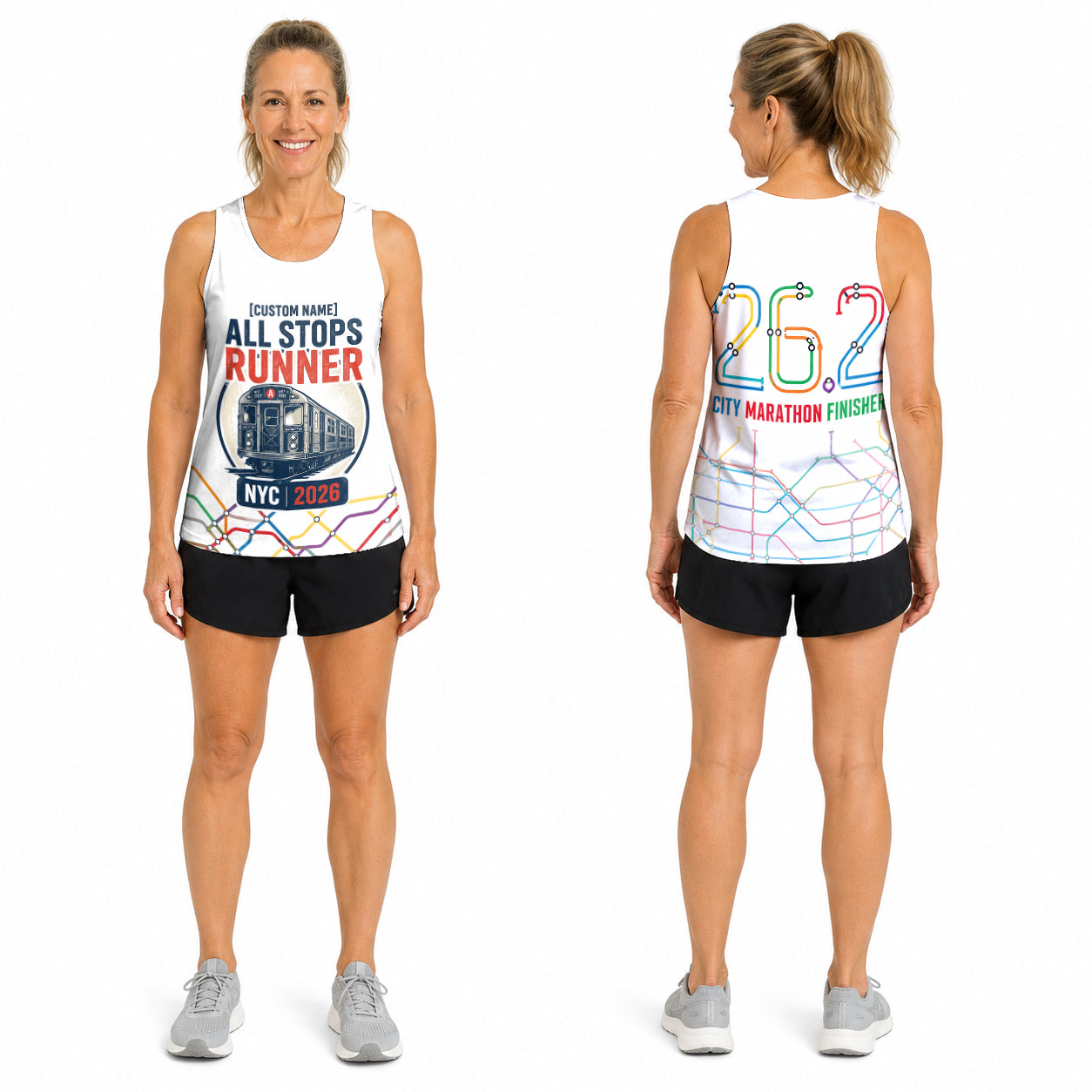 Subway Transit Map The NYC Race Day Running Tank Top