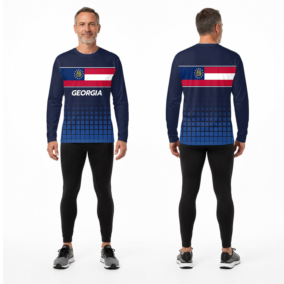 Georgia State Pride Long Sleeve Running T-Shirt