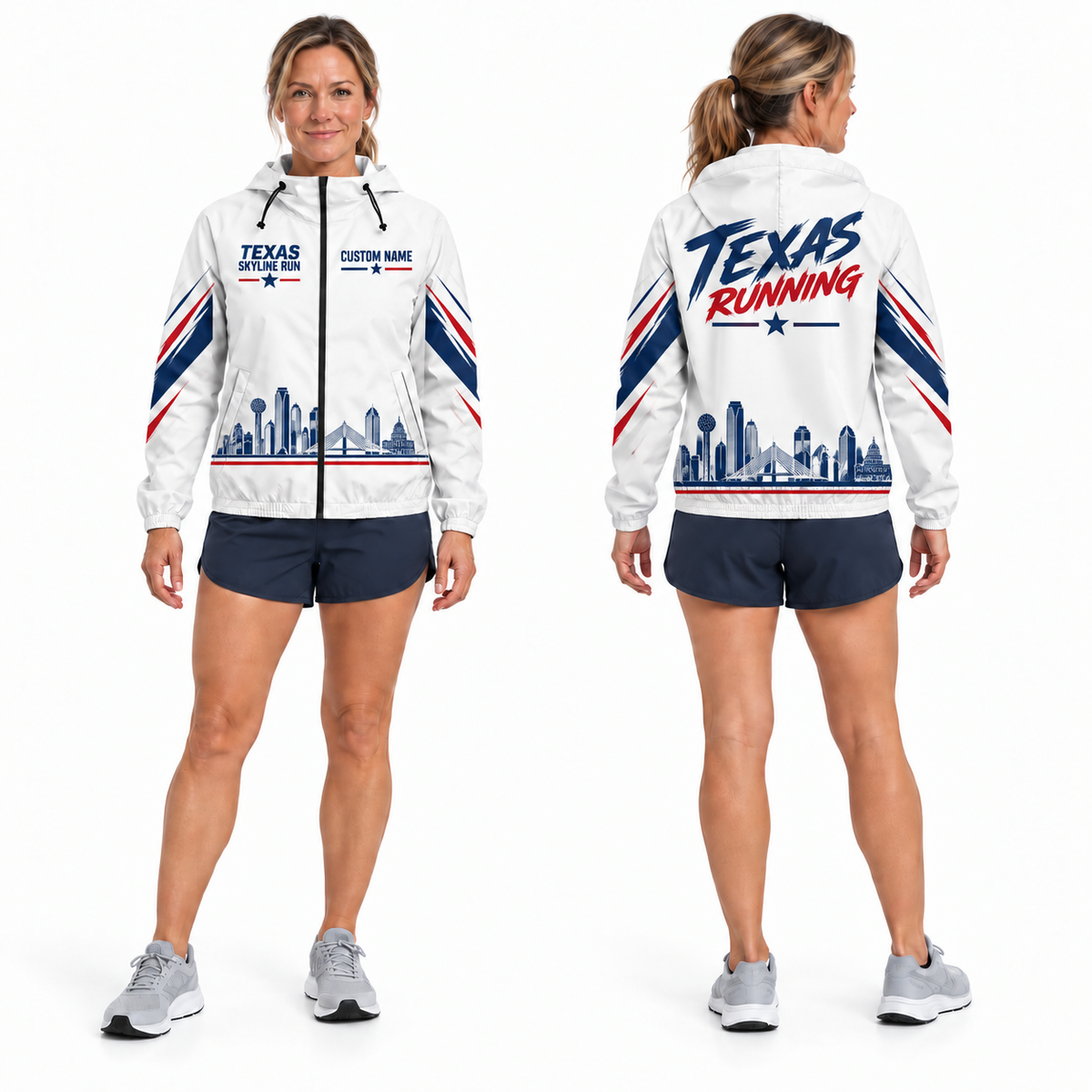 Custom Name Texas Skyline Run Running Windbreaker Jacket