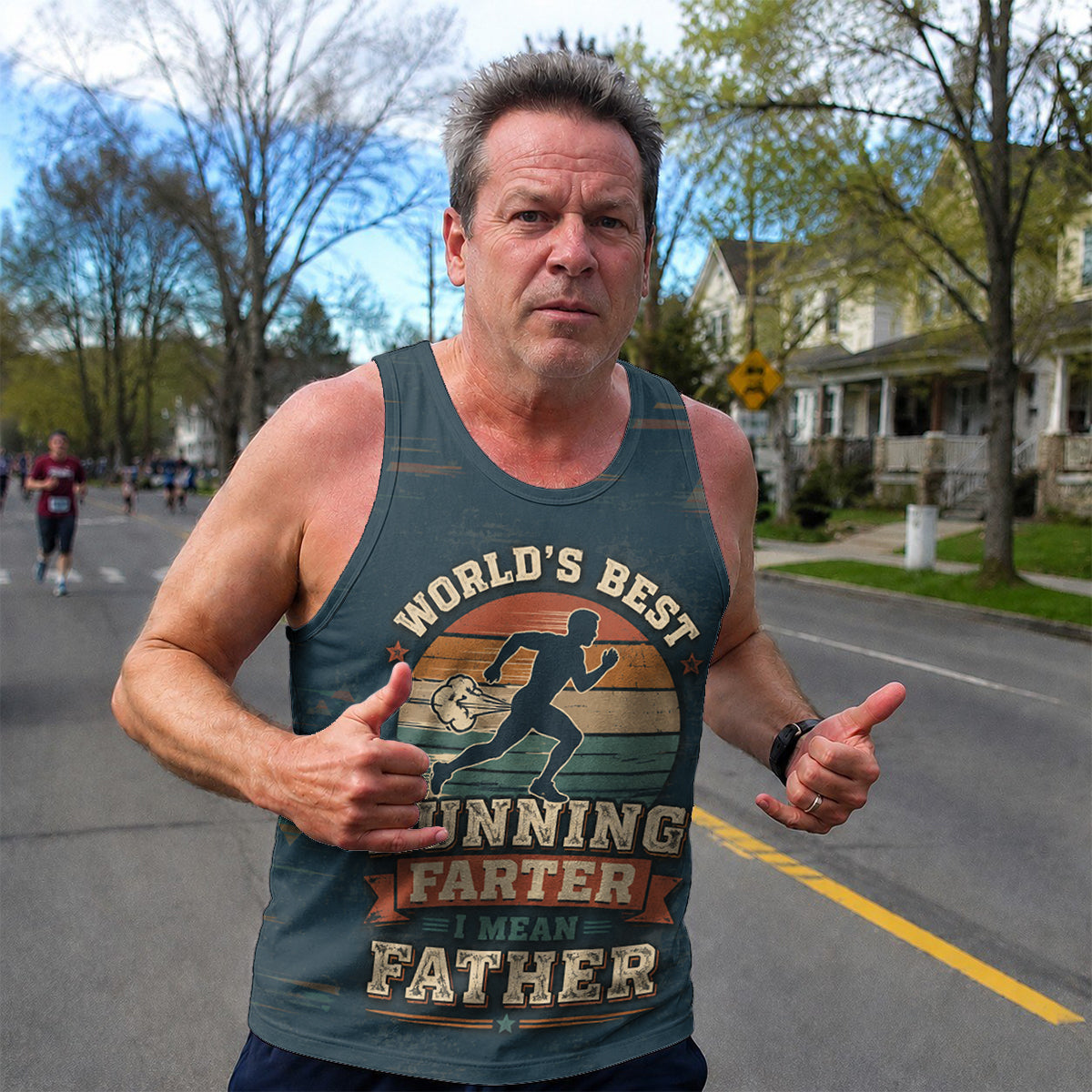 Funny Dad Running Tank Top World Best Farter Tech Singlet