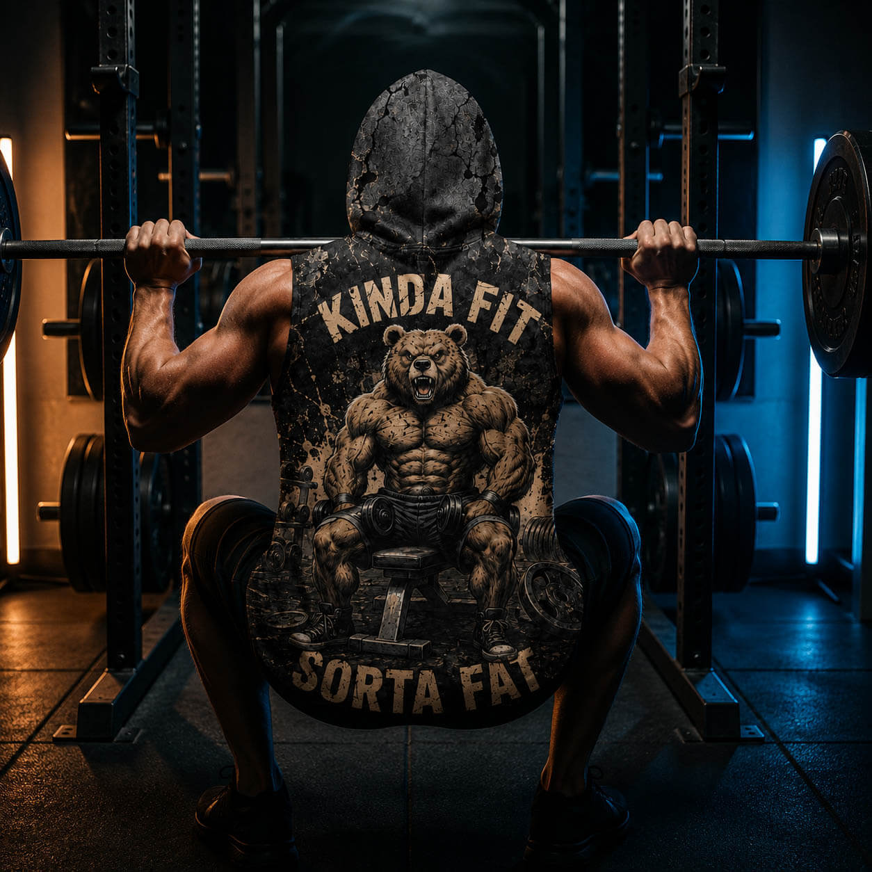 Kinda Fit Softa Fat Men's Workout Hooded Tank Top