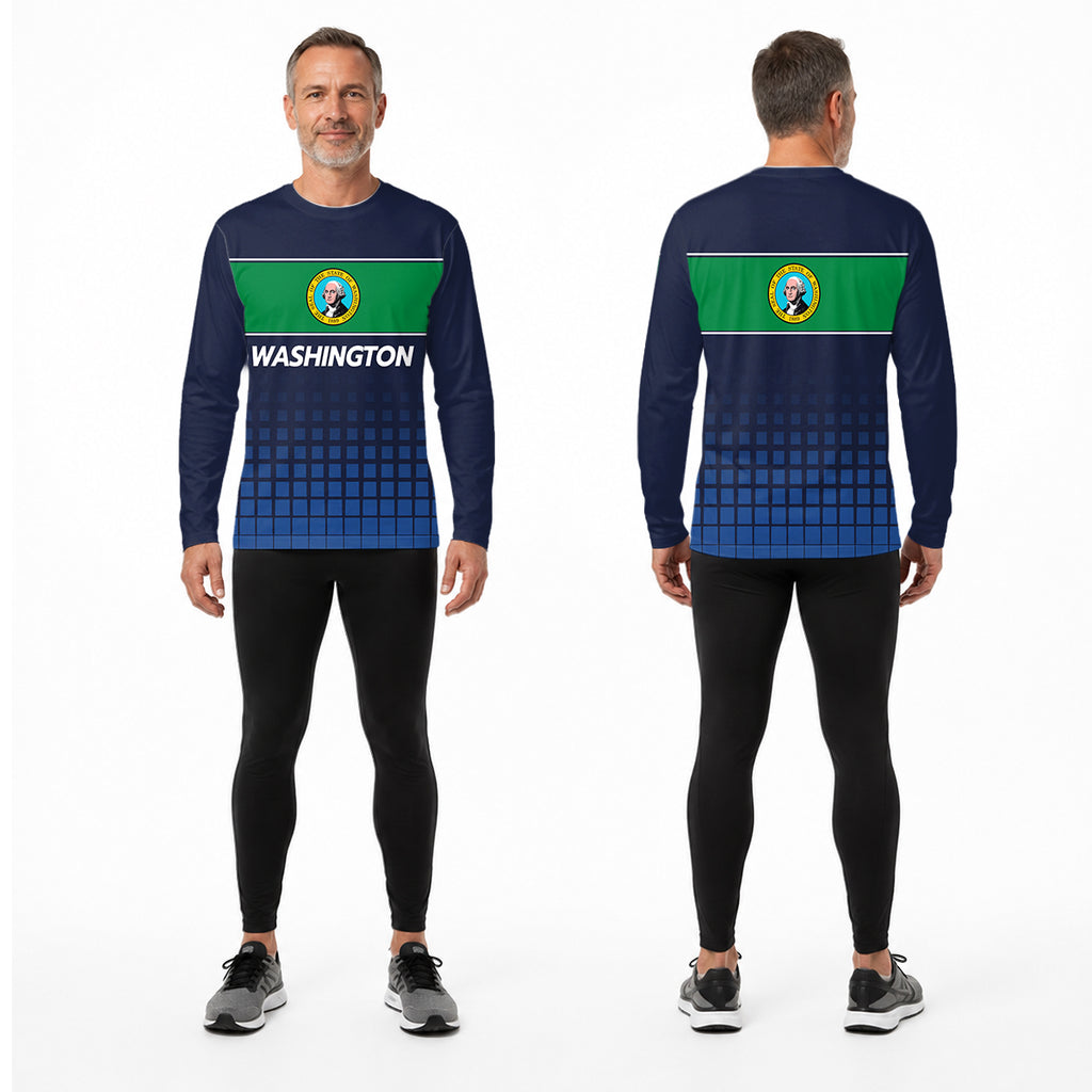 Washington State Pride Long Sleeve Running T-Shirt