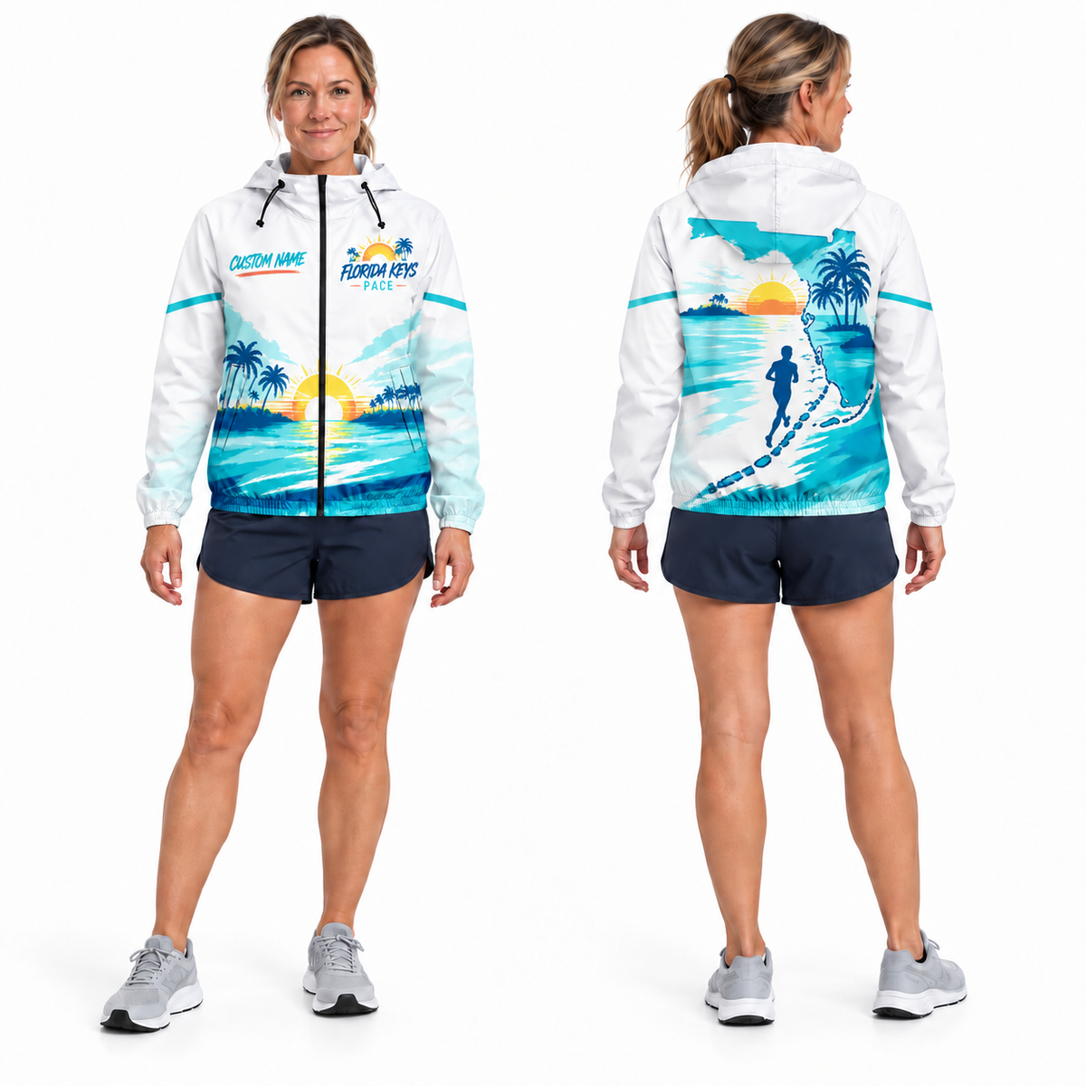 Custom Name Florida Keys Pace Florida Running Windbreaker Jacket