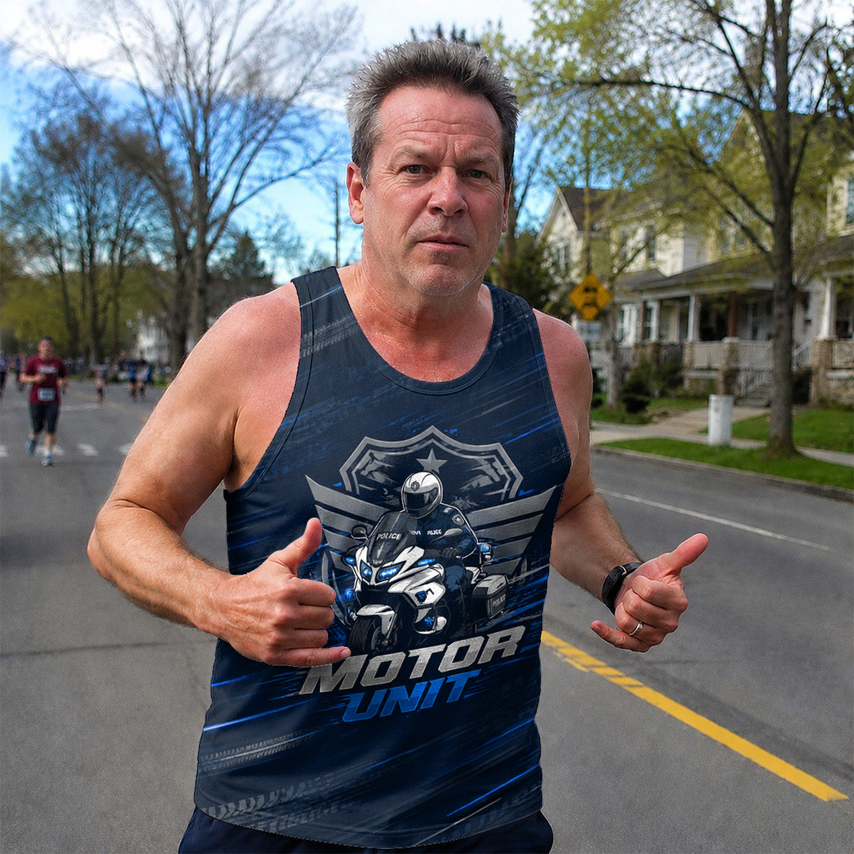 Men's Running Tank Top Police Motor Unit Running Singlet