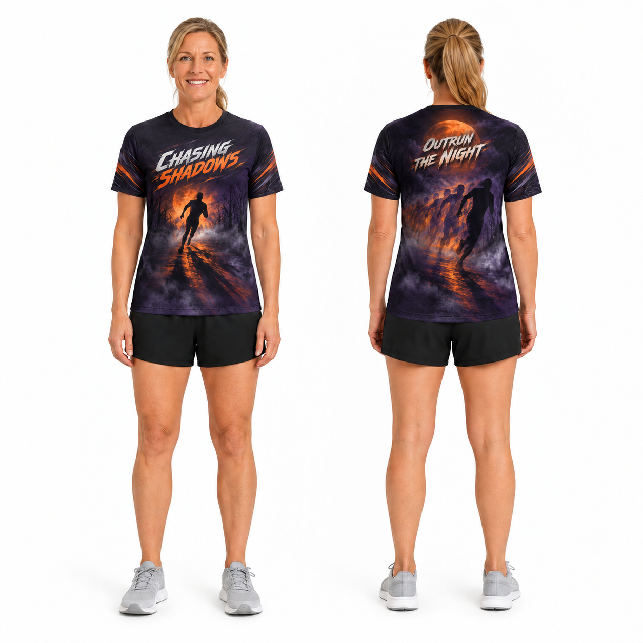 Chasing Shadows Halloween Tech Running T-Shirt