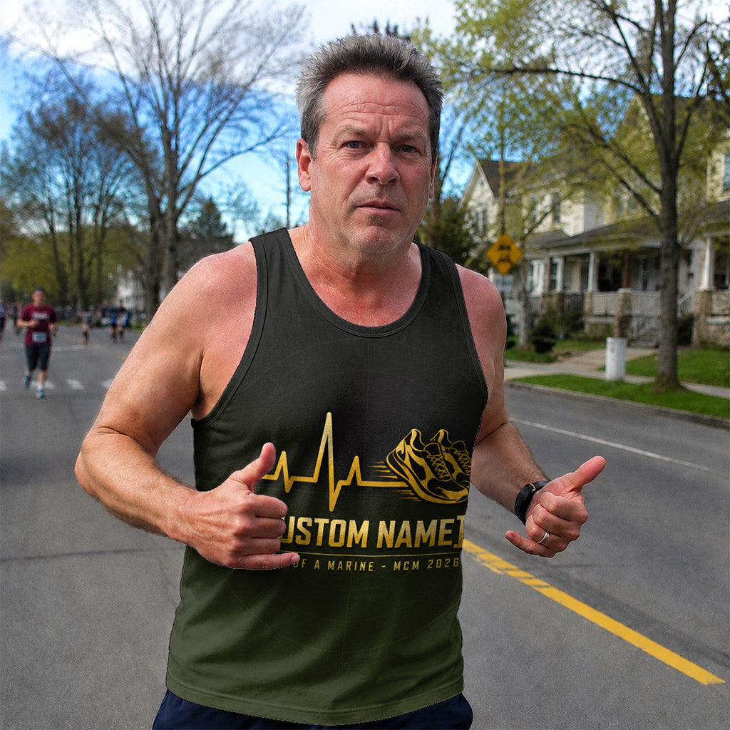 Heart of a Marine The Marine Corp Race Day Running Tank Top