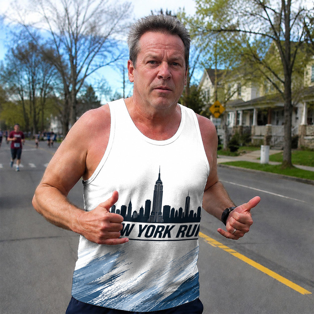 Empire Brushstroke Skyline New York Running Tank Top
