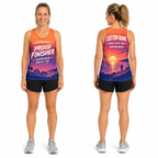 Custom Name Miles Sunset Aloha Finisher Running Tank Top