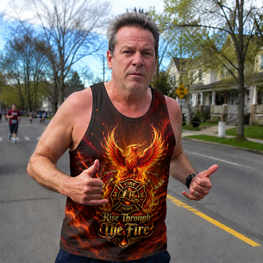 Men's Running Tank Top Firefighter Rise Through The Fire Running Singlet