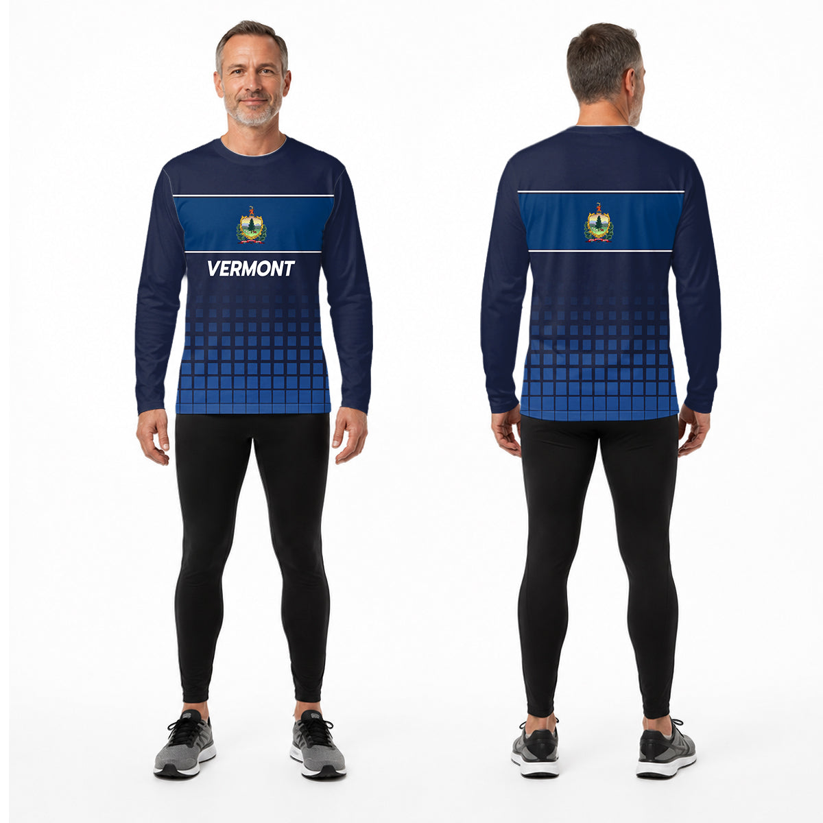 Vermont State Pride Long Sleeve Running T-Shirt