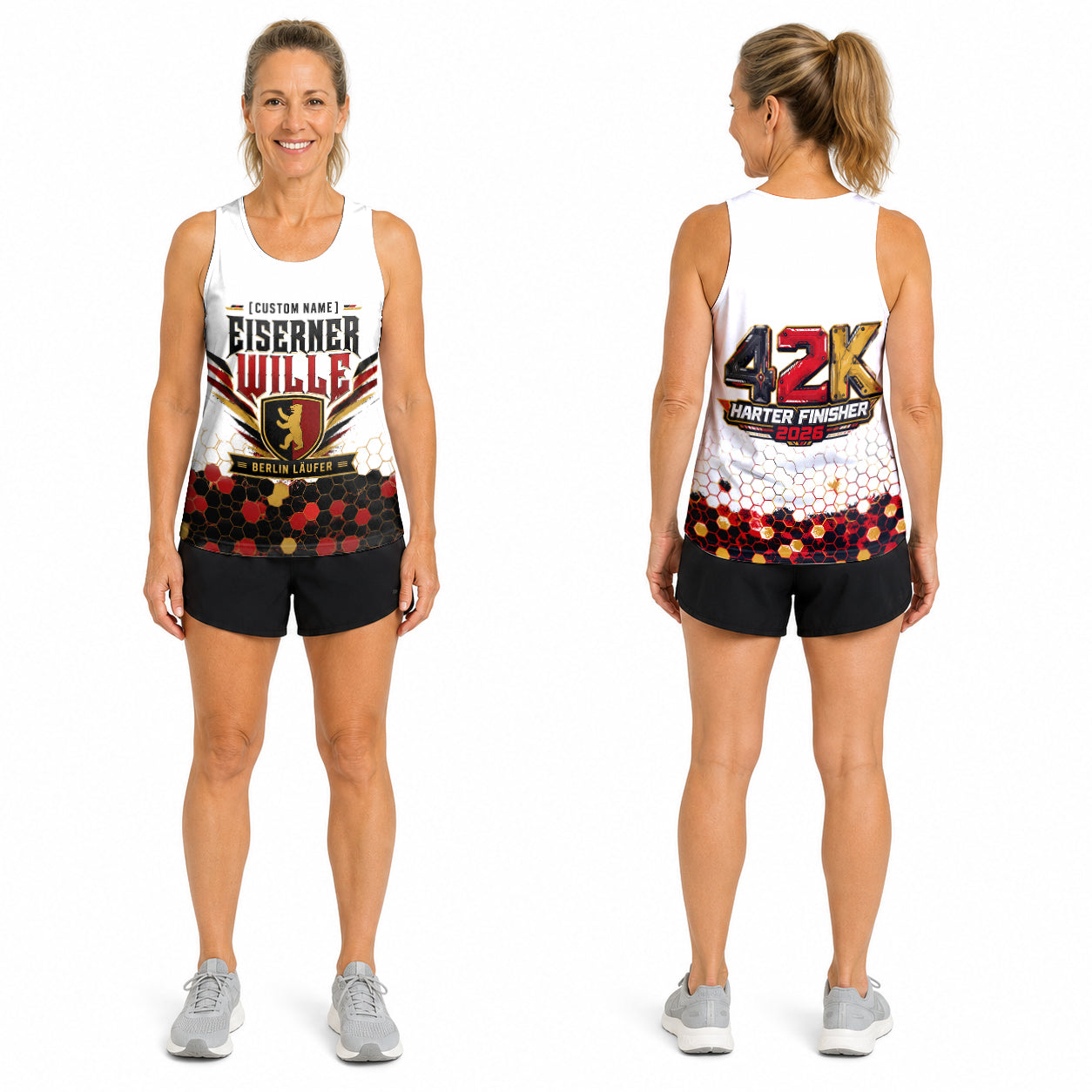 Hexagonale Rustung Berlin Wettkampftag Lauf-Tanktop