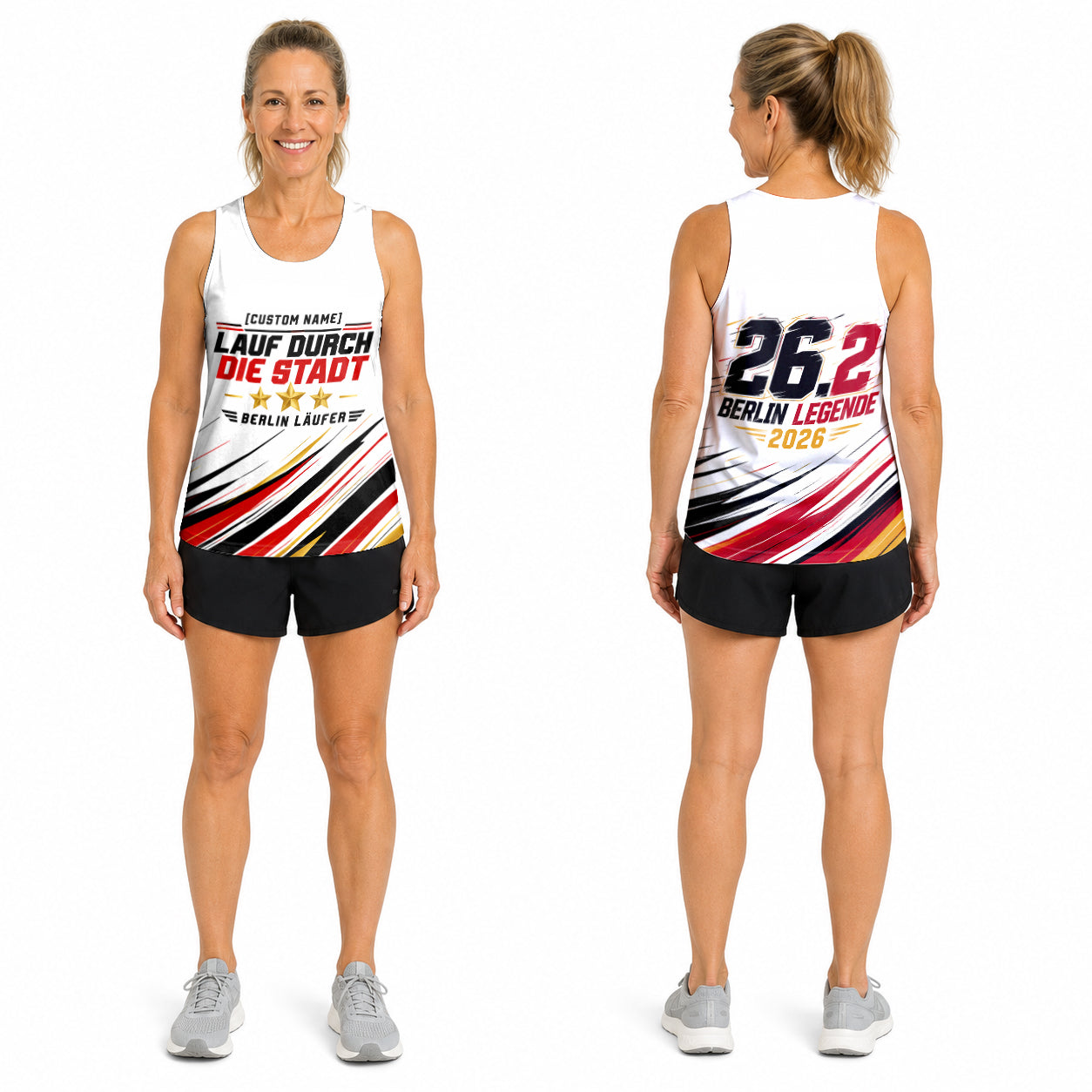 Geschwindigkeitslinien Berlin Wettkampftag Lauf-Tanktop