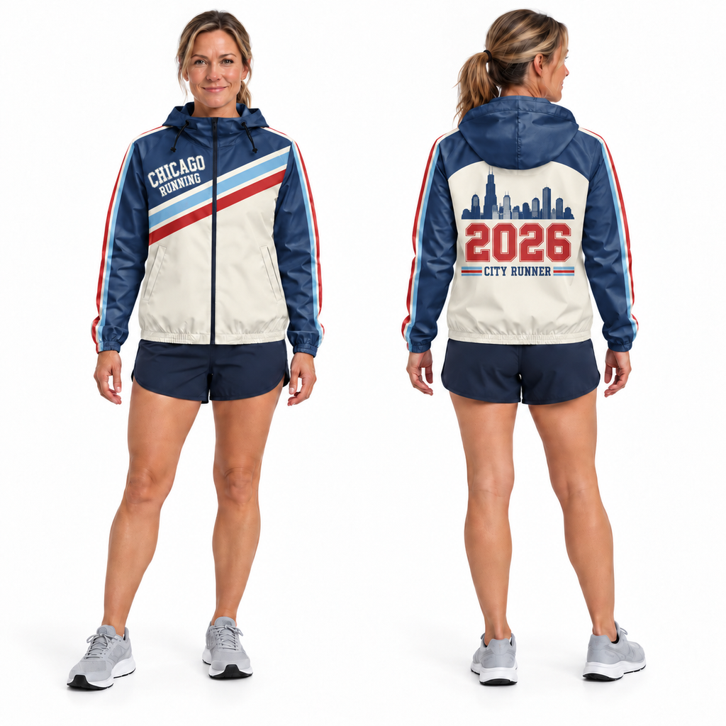 Custom Name Chicago Retro Track Running Windbreaker Jacket