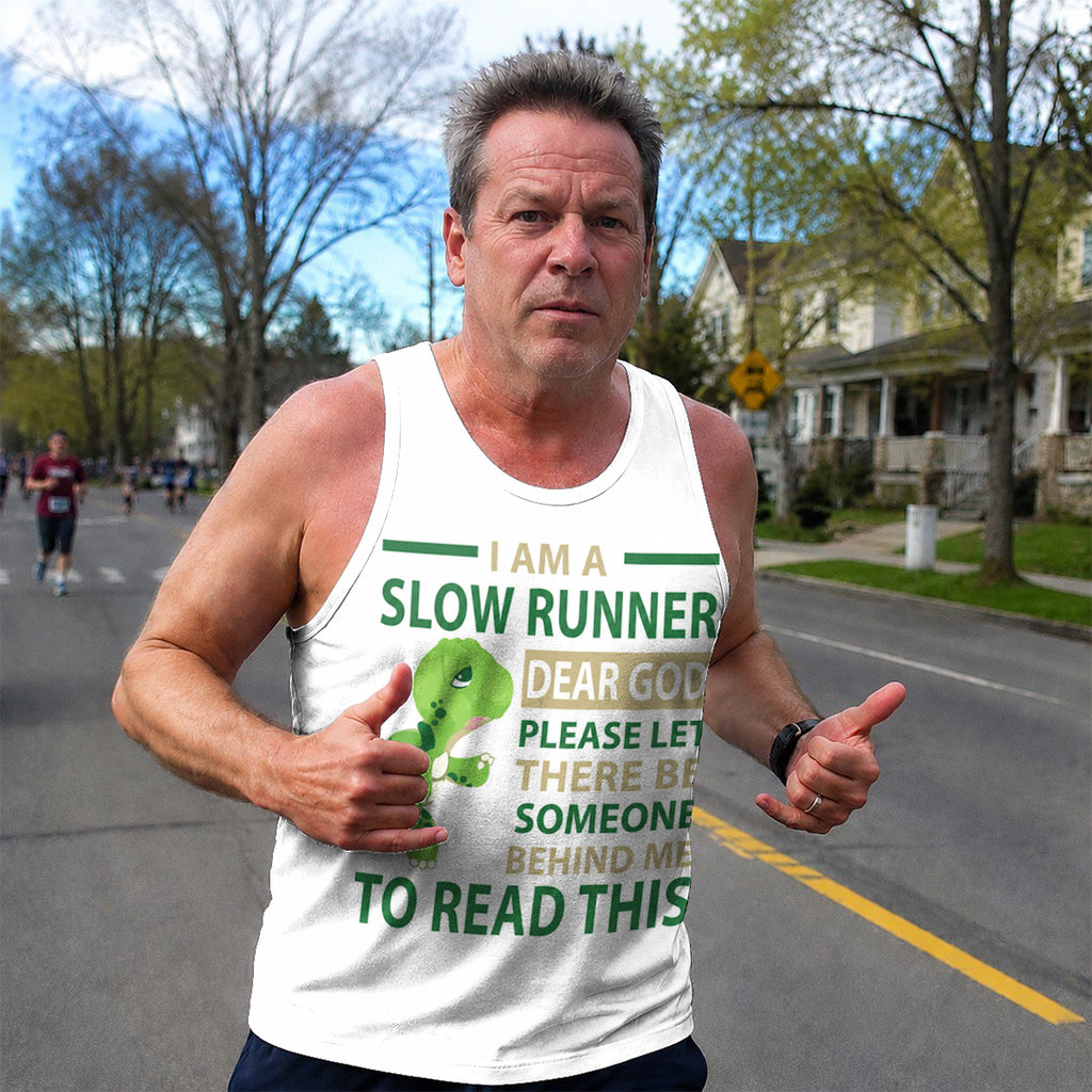 Funny Running Tank Top Slow Runner Tech Running Singlet