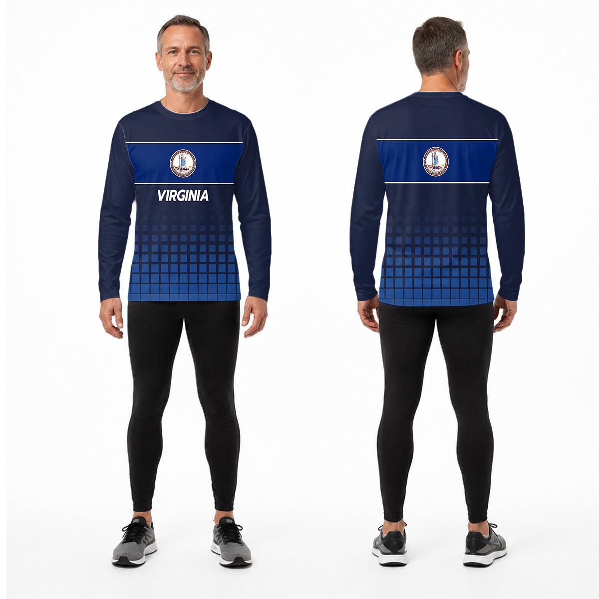 Virginia State Pride Long Sleeve Running T-Shirt